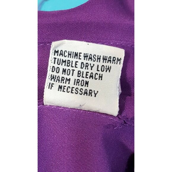 Vintage Diane Von Furstenberg Blouse Size M Button Down Long Sleeve Shirt Purple - Picture 10 of 10
